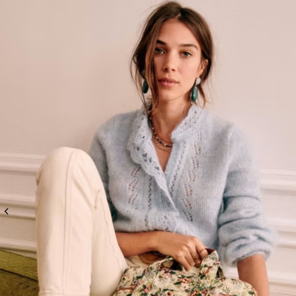 Sezane Angie Sky Blue Sweater